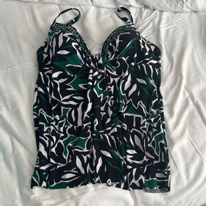 Miraclesuit , Marina, stunning, green, black, and white tank top like new